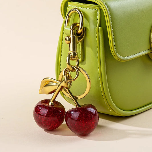 Red Cherry Pendant Keychain